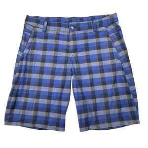 Lululemon Shorts Mens 38 Blue‎ Black Plaid Commission 9 Inch Golf Chino Casual